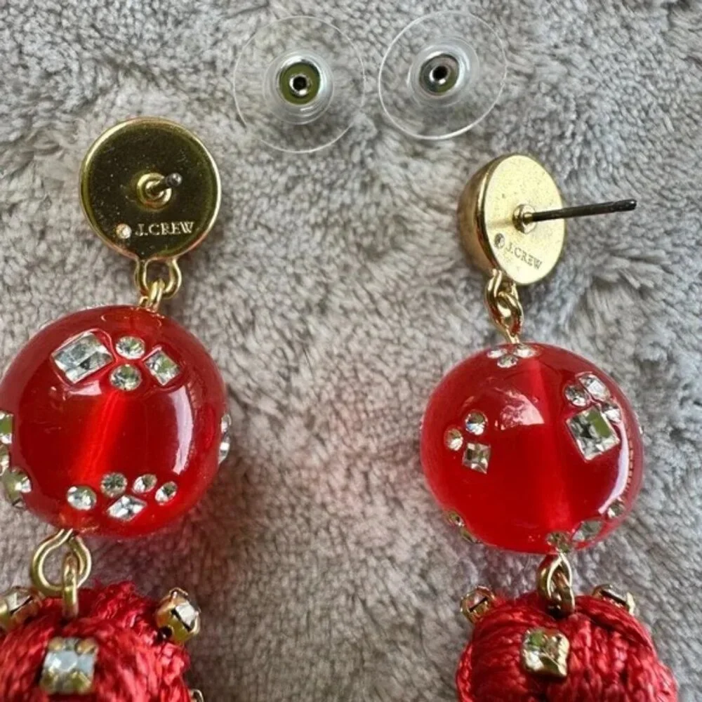 J. Crew Crystal studded bead & tassel earrings - Picture 4 of 5
